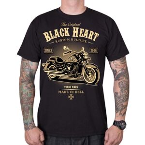 Tričko BLACK HEART Harley čierna - 3XL